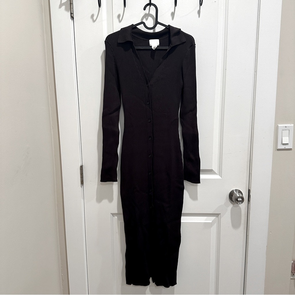 H&M Rib-knit Button-front Dress